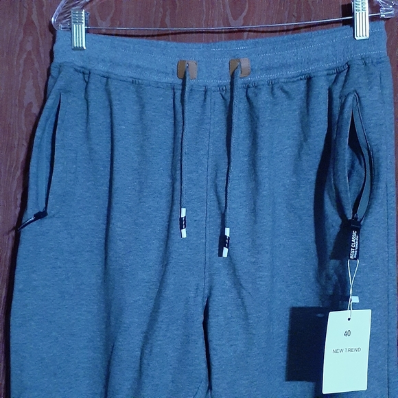 BEST CLASSIC VOGUE FASHION STAY GRAY MEN'S DRAWSTRING PANTS CROPPED ANKLE - Picture 4 of 13